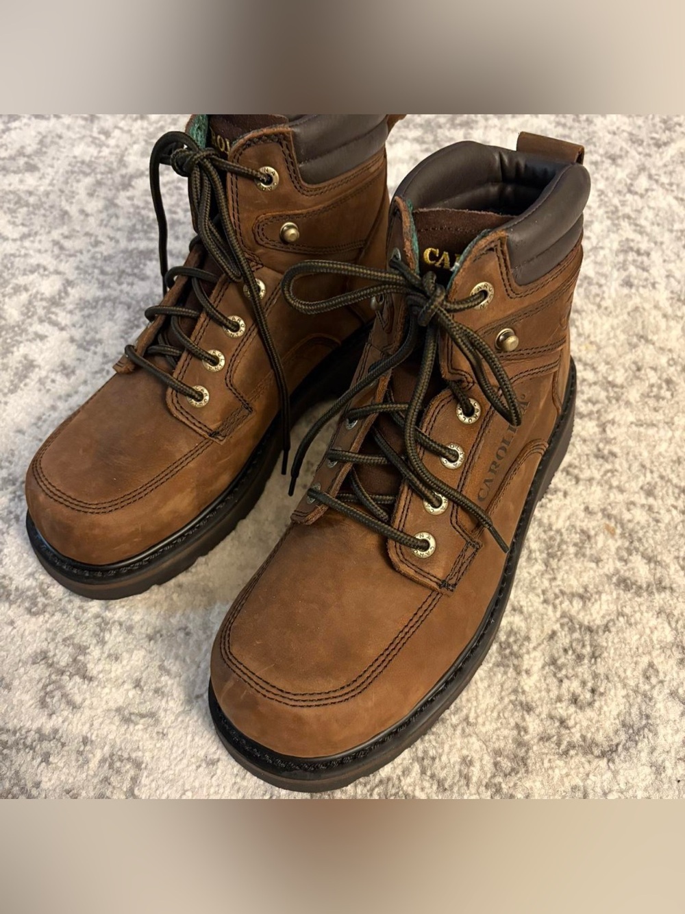 Men’s Size 10.5 Carolina Brown Steel Toe Work Boots Great Condition